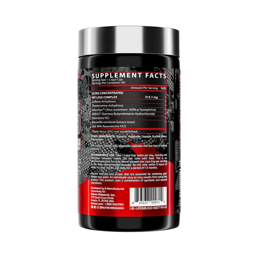 Nutrex Lipo 6 Black UC – 60 capsules - imagine 2