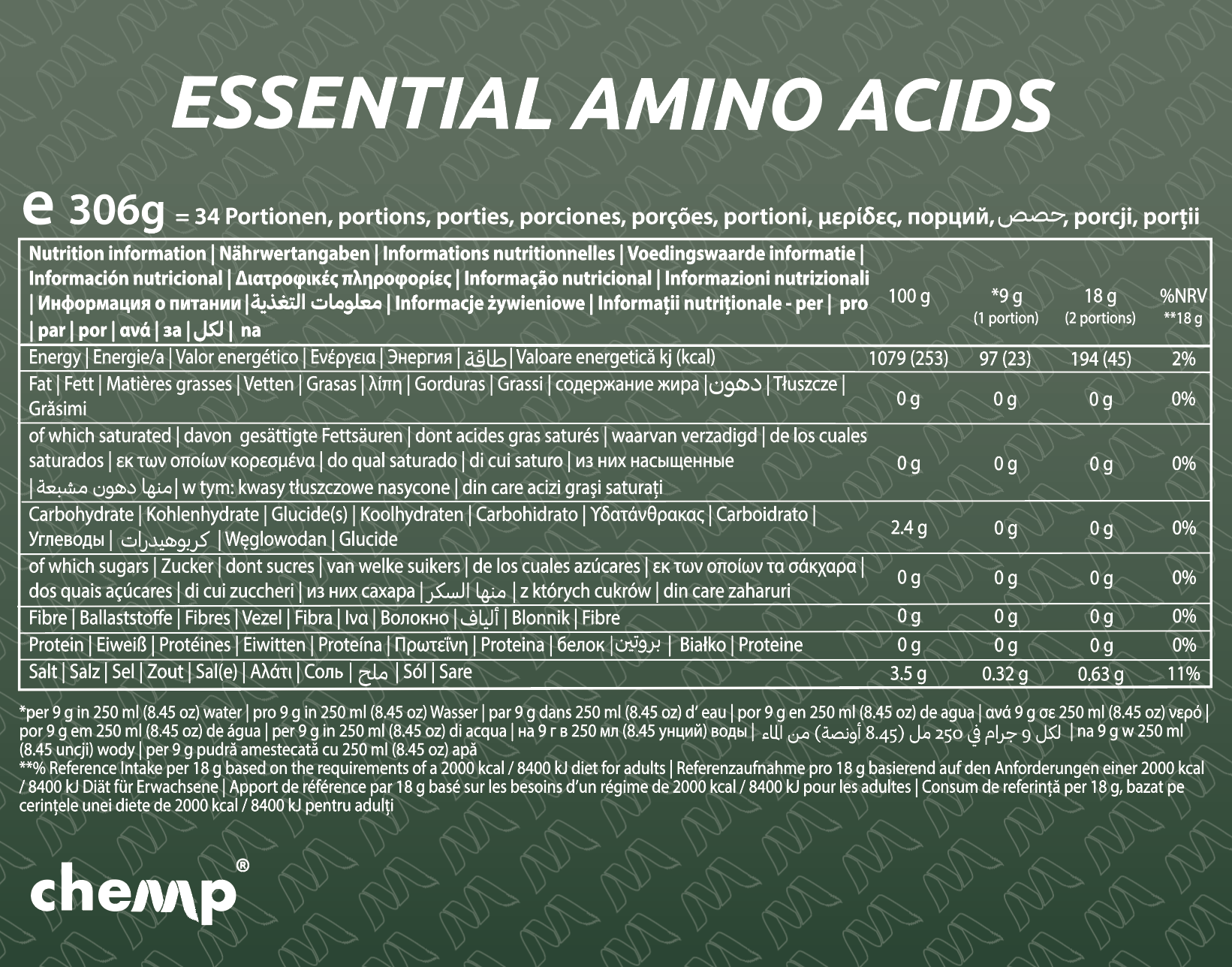 Chemp® Pure EAA+ Electrolytes 306g - Image 3
