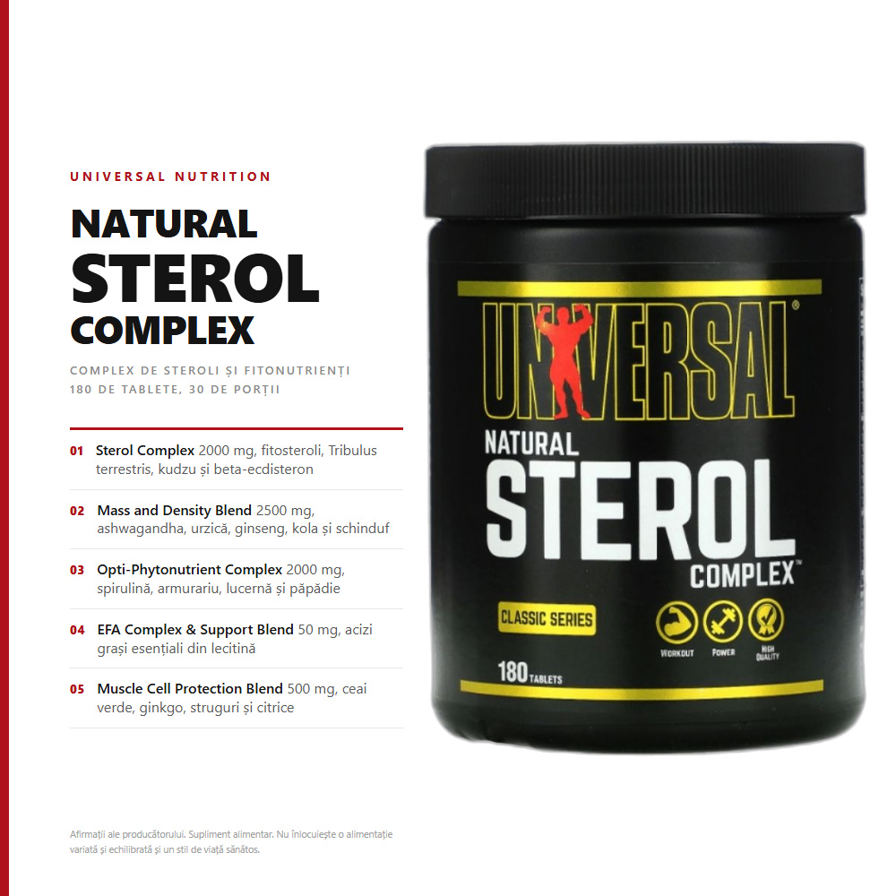 Universal Nutrition Natural Sterol Complex - 180 capsules - imagine 2