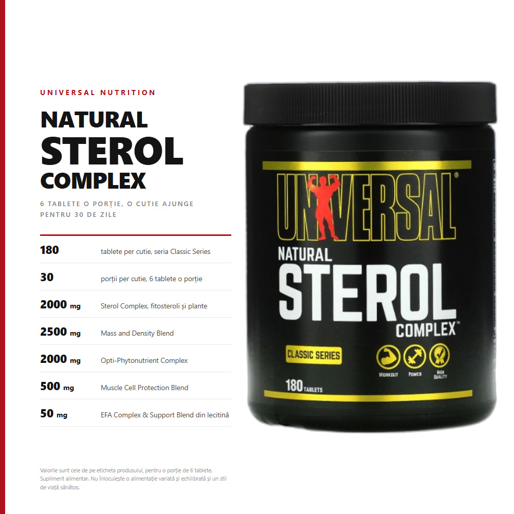 Universal Nutrition Natural Sterol Complex - 180 capsules - imagine 3