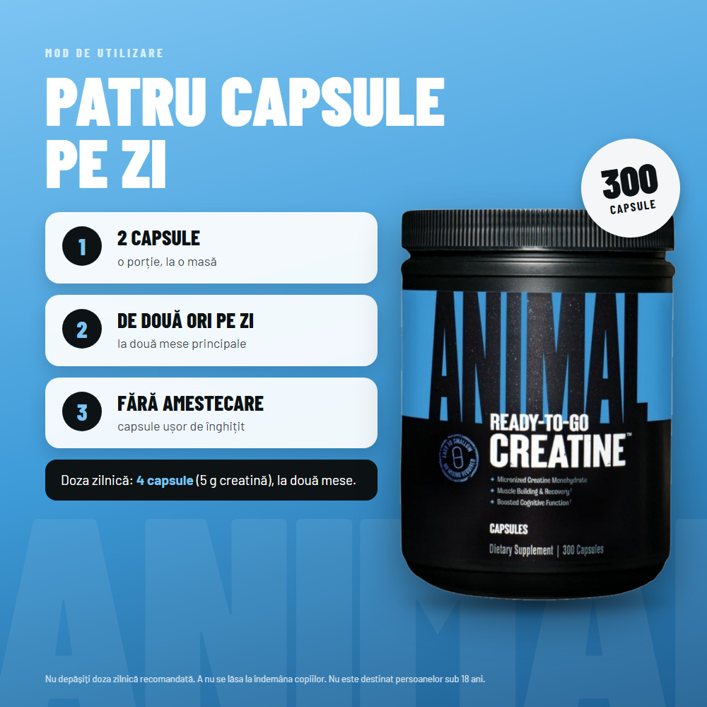 Universal Nutrition Animal Creatine Capsules - 150 serv - imagine 2