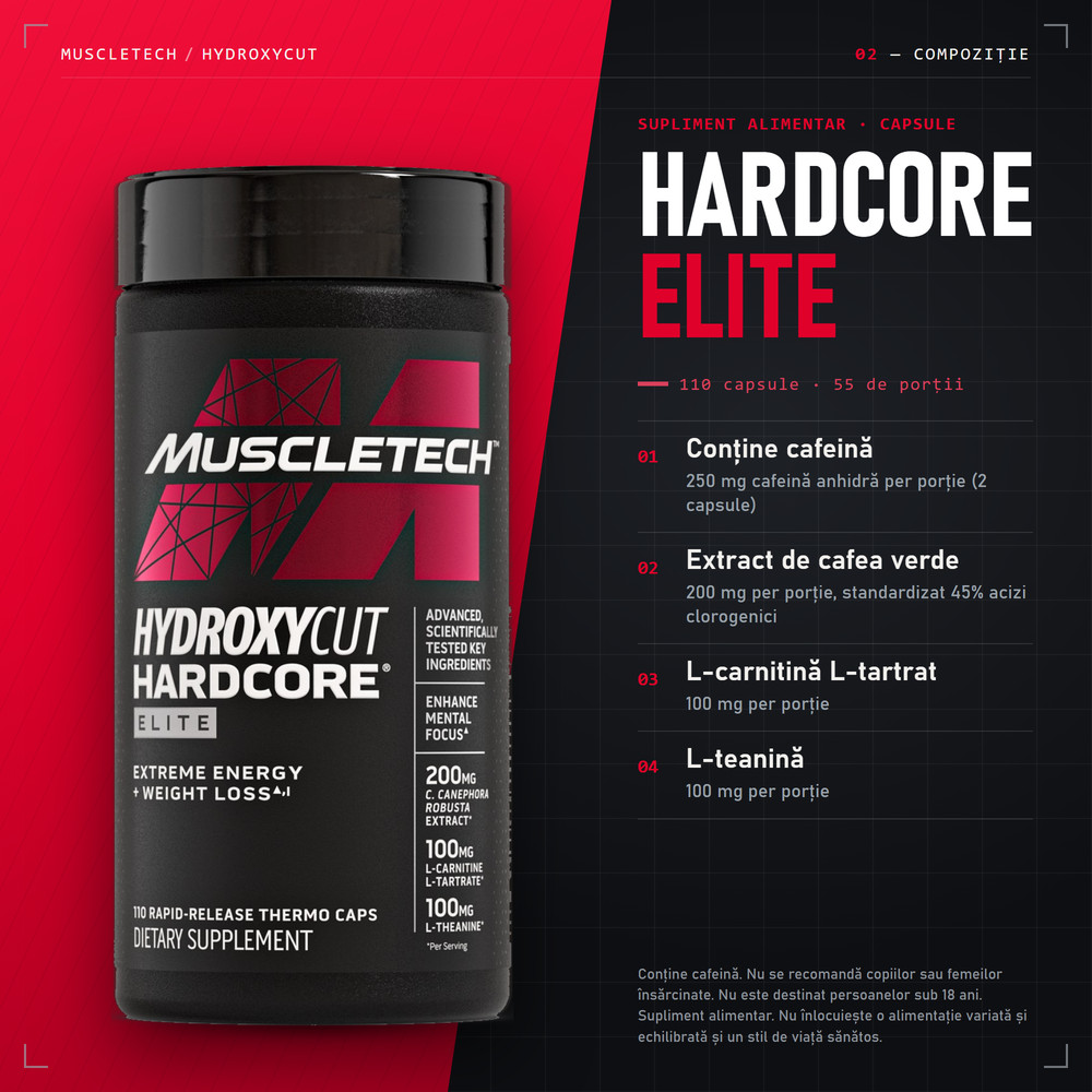 MuscleTech Hydroxycut Hardcore Elite – 110 caps - Image 2