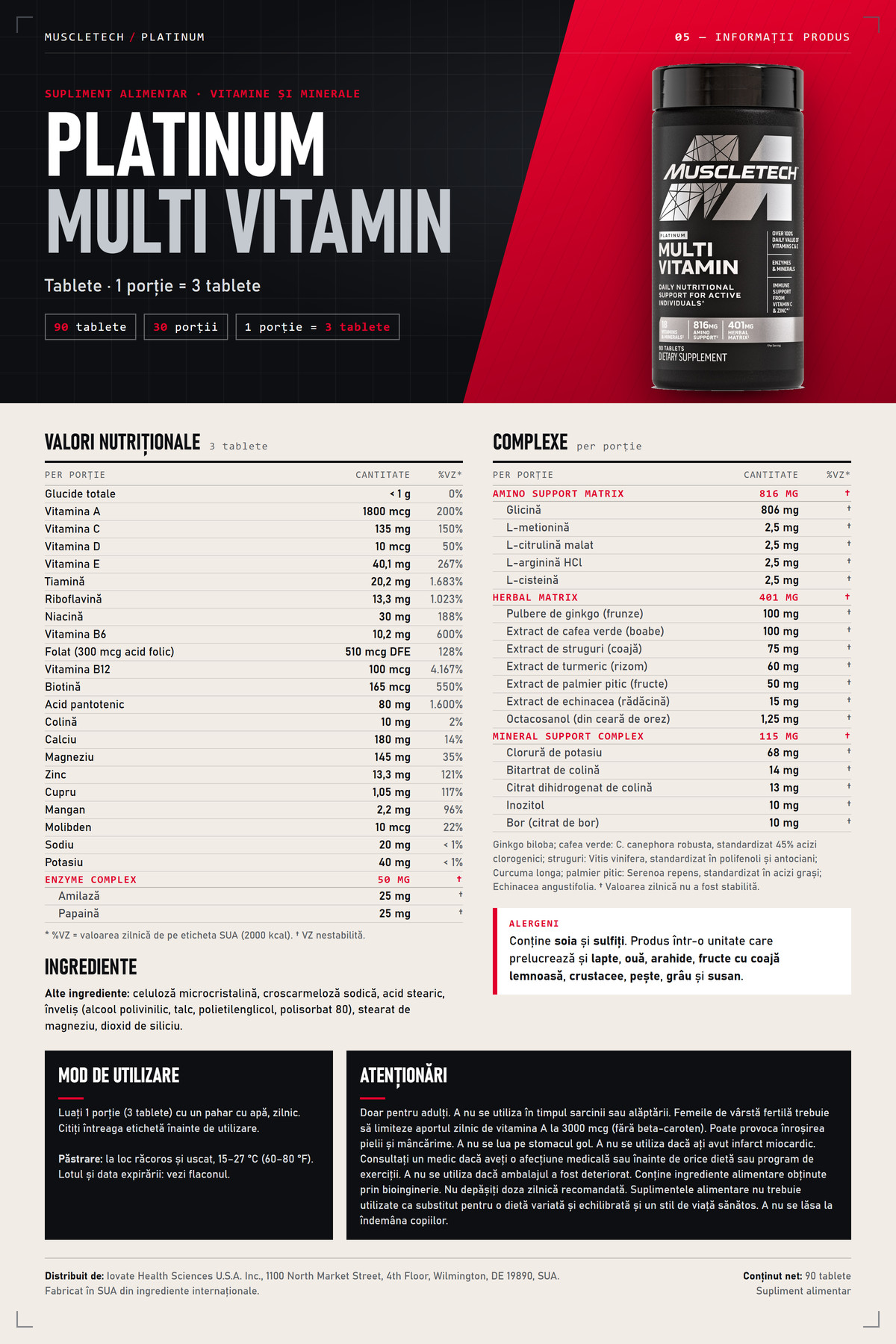 MuscleTech Platinum Multi Vitamin – 90 tablets - Image 5